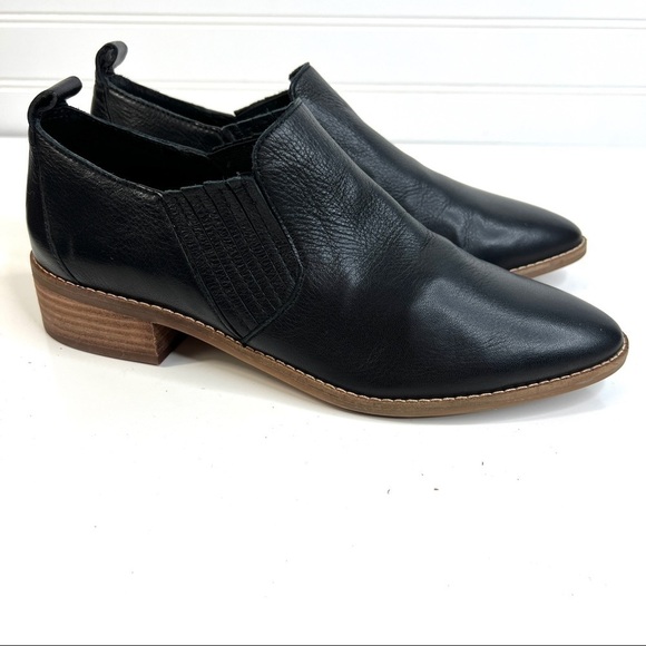 Lucky Brand Womens Lenci Leather Slip On Block Heel Boot Shoes Sz 8M - Picture 1 of 9